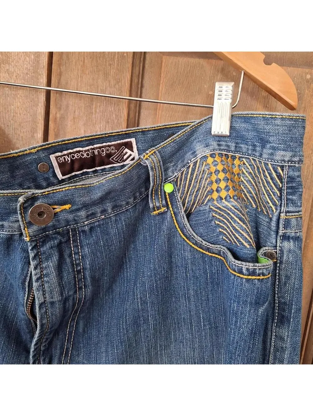 Vintage 1990's Enyce blue denim jeans, hip hop, skater pants.  44